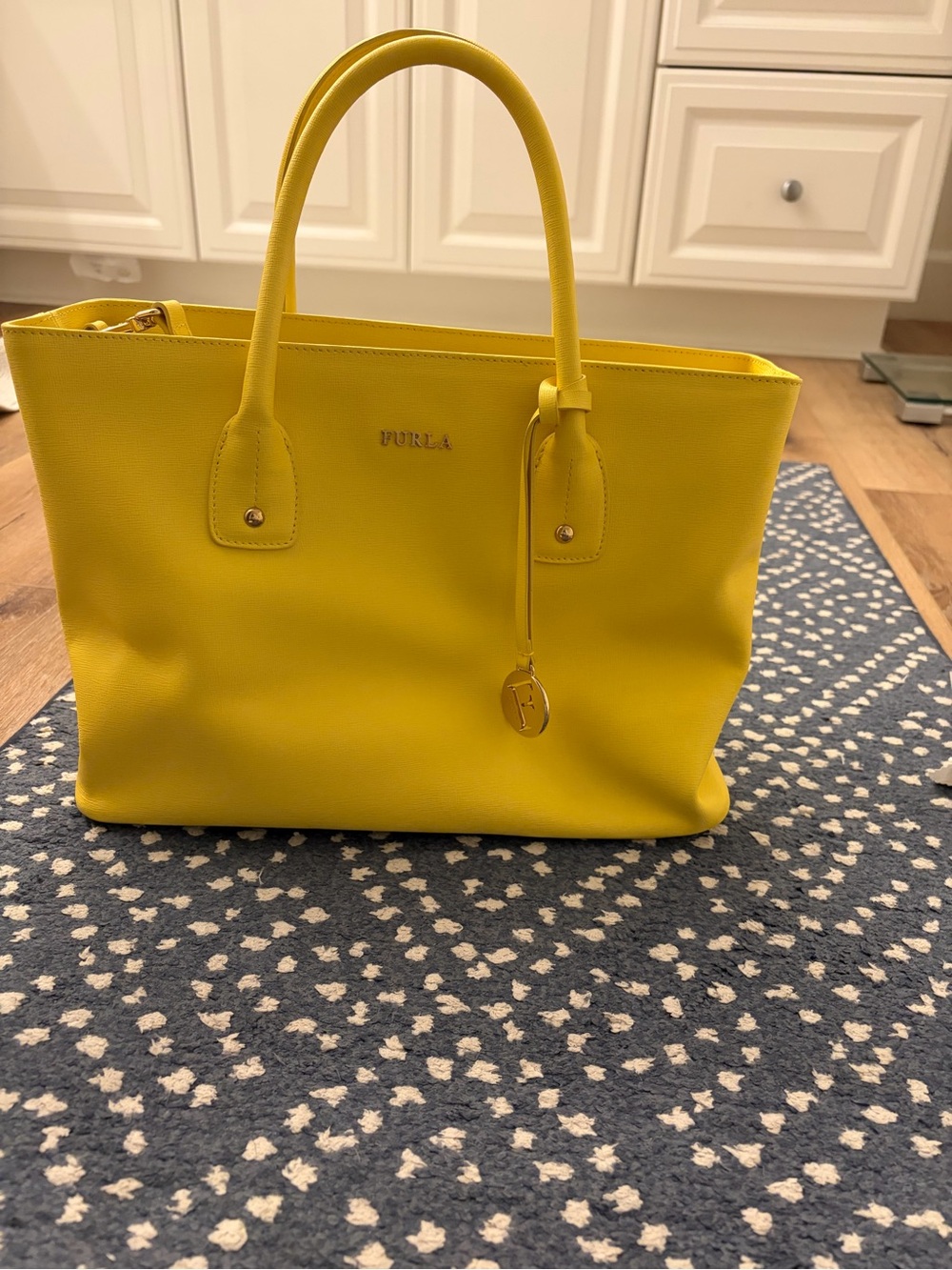 Furla Bold Yellow  Tote with Gold Hardware